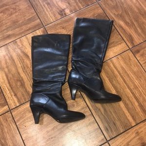 Zara Basic Collection - Tall Black Leather Boots